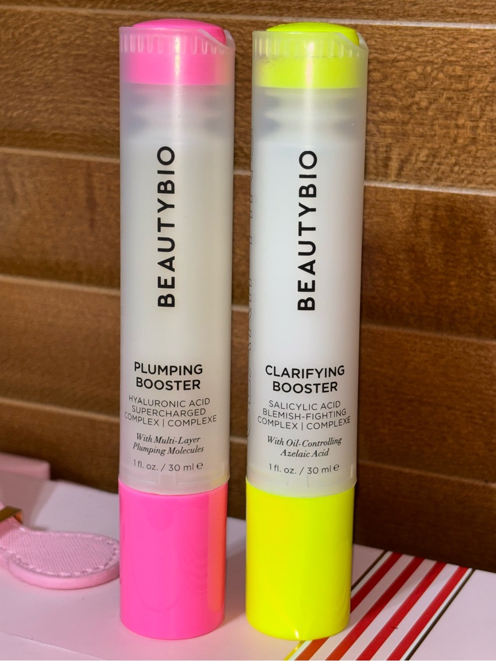 BeautyBio Plumping and Clarifying Booster serums